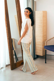 Sleep in style with the Beach Moss Pajama Set for Women, made from soft and airy fabric.