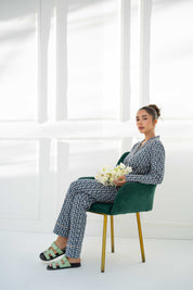 Stay cool in the Blossom in Blue Breathable Button Down Pajamas for Women with a relaxed, airy feel.