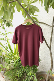 Burnt Amber Men's Crew Neck Maroon T-Shirt