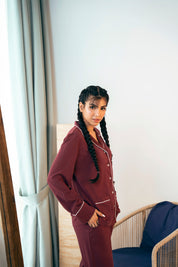 The Crimson Koi Cozy Button Down Shirt for Women is soft, lightweight, and perfect for lounging or sleeping.