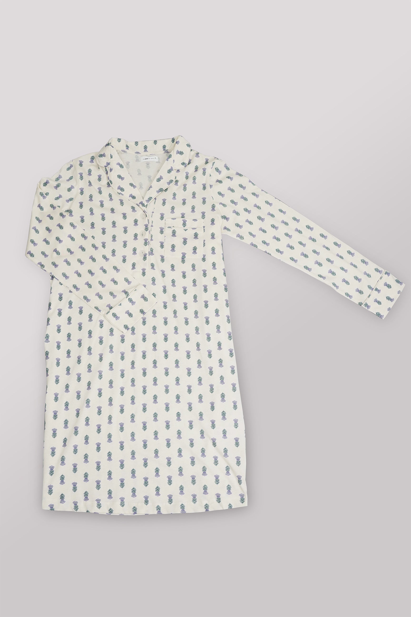 White Floral Nightshirt - Snoozeoff