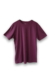 Soft cotton Dark Carmine Crew Neck Tee designed for comfort and a clean look.
