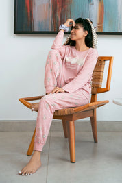 The Dune Blossom Ladies Pajamas Set features a lightweight fabric, ideal for lounging and sleeping.