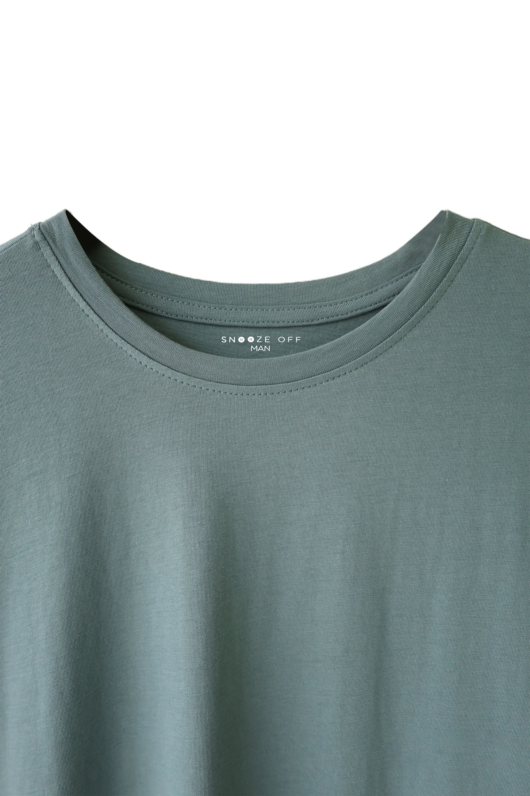Comfortable Dusty Jade Short Sleeve Round Neck Tee with a relaxed fit for daily use.