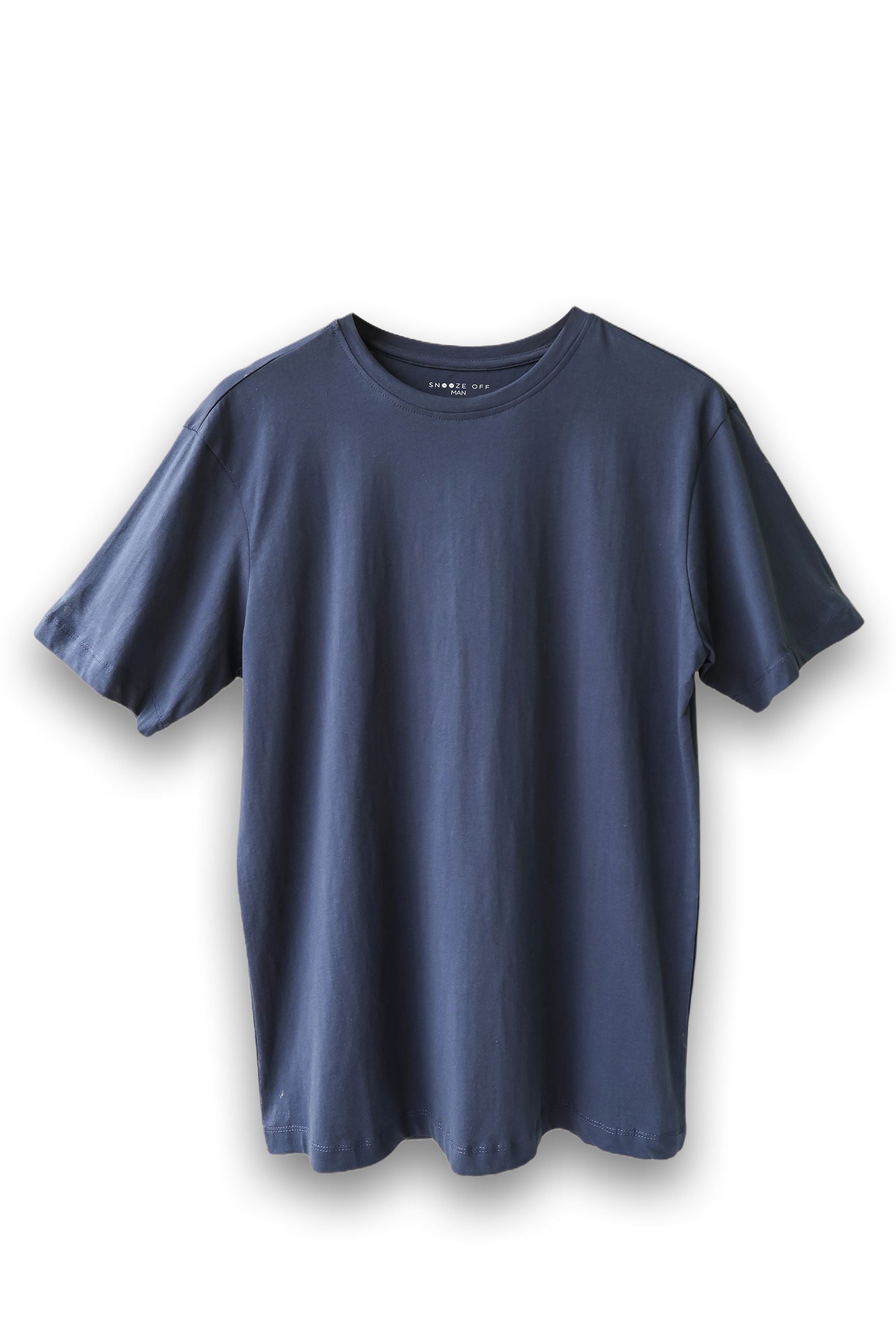 The Graphite Blue Men's Half Sleeve Round Neck T-Shirt offers a breathable and relaxed fit for everyday comfort.