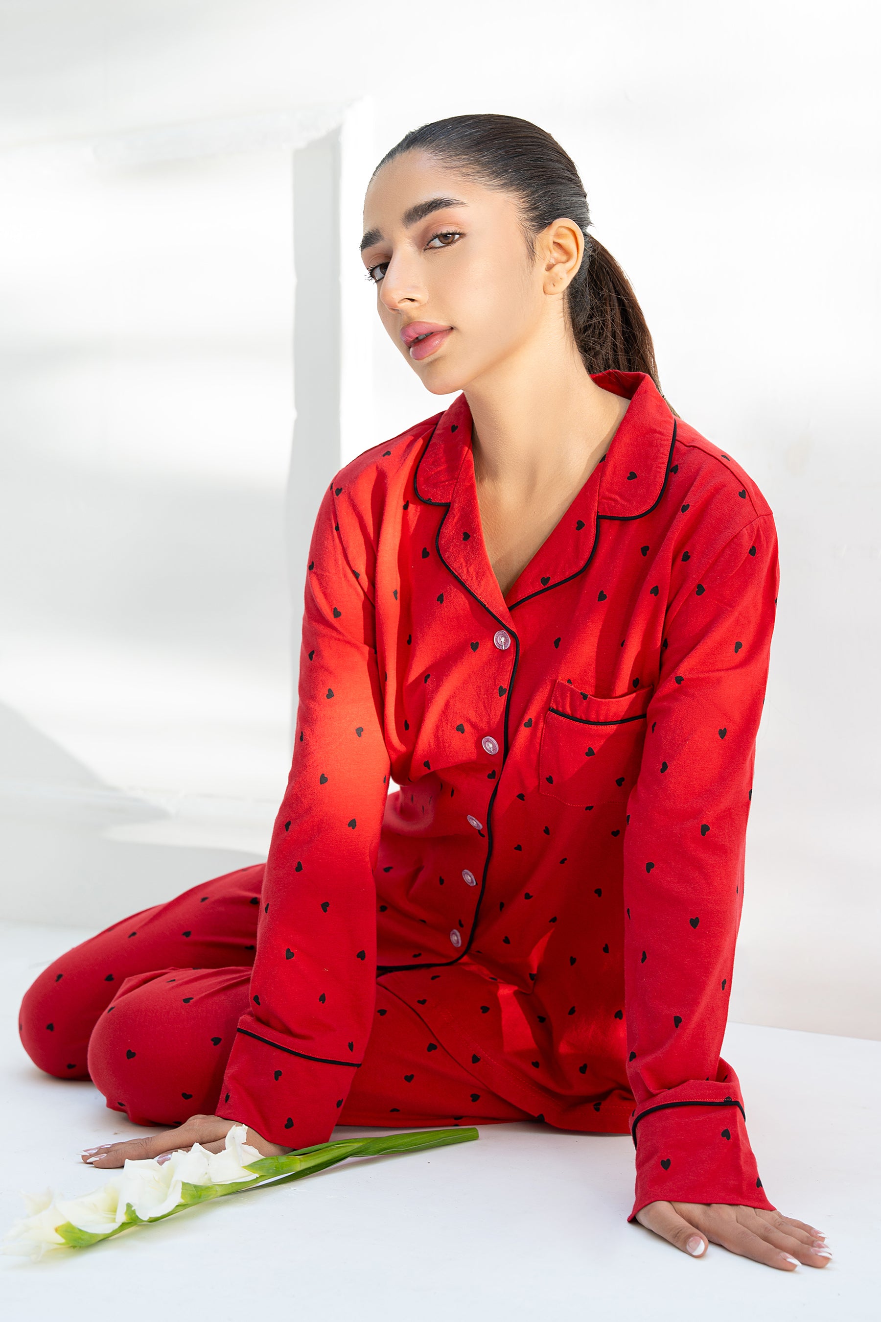 Stay cool and relaxed in the Heartbeat Breathable Button Down Pajamas for Women with a soft feel.