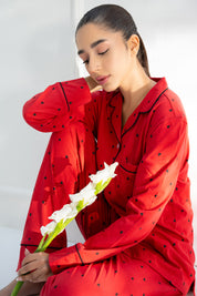 Lightweight and breathable, the Heartbeat Soft Fabric Button Down Pajamas keep you comfortable all night.
