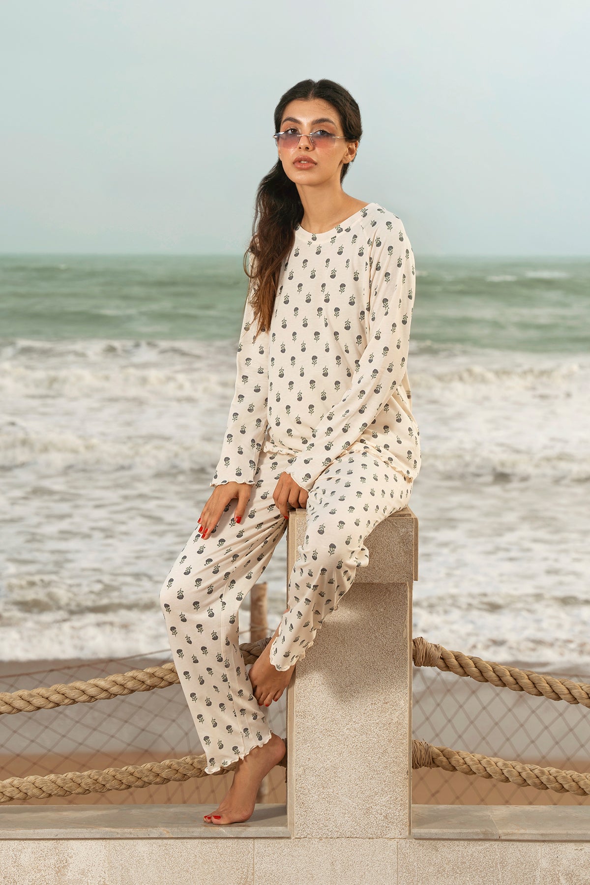 The Moonlight Jade Pj Sets for Women provide a cozy and breathable feel, ideal for bedtime or lounging.