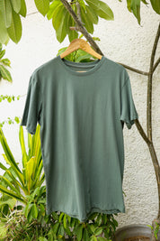 Simple and stylish Olive Bay Regular Fit Crew Neck Tee made from soft fabric.