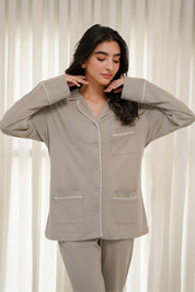 Stay cozy in the Sarah Button Down Pajamas for Women, designed for breathable comfort and easy movement.