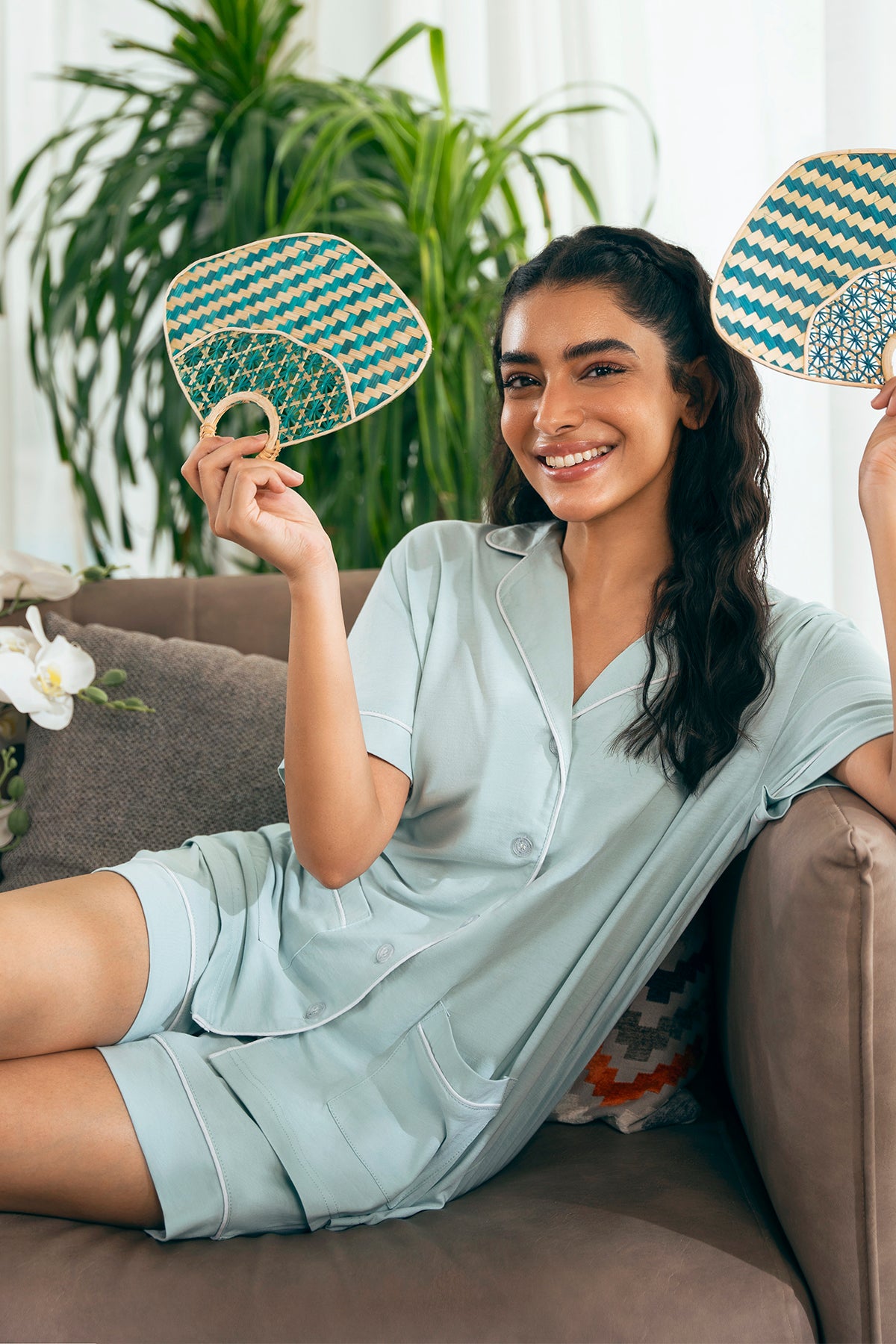 The Skylight Pajama Shorts for Women offer a comfortable and stylish look for bedtime and lounging.
