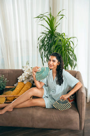 Enjoy a laid-back feel with Skylight Relaxed Fit Short Sets for Women, perfect for summer nights.