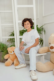 Taffy White Boys Pajama Sets