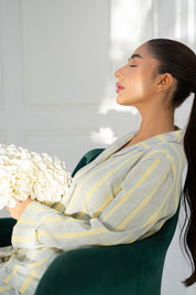 The Tranquil Harmony Soft Fabric Button Down Pajamas offer a relaxed fit with breathable material.